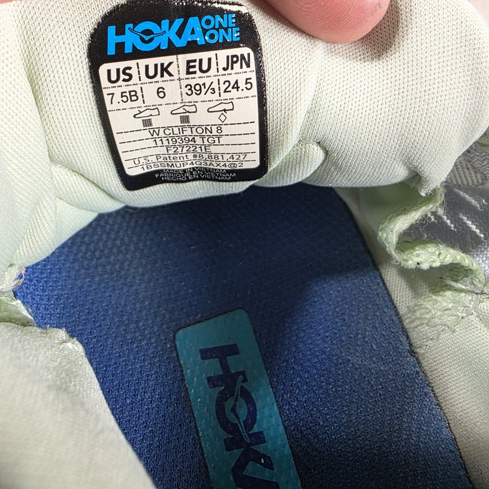 Hoka One One Clifton 8 Together Blue White Marble Running Shoes 1119394 TGT 7.5B - Picture 8 of 8